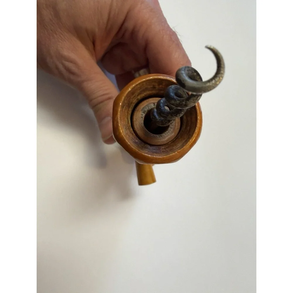 Vintage Advertising Corkscrew Jaques Purkis &‎ Colman Ltd Wooden Handle